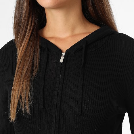 Only - Chaleco con Capucha Cremallera Mujer Louise Negro