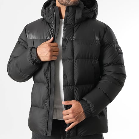 Tommy Hilfiger - Doudoune Capuche Mix Down 0613 Noir