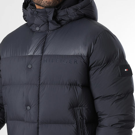 Tommy Hilfiger - Doudoune Capuche Mix Down 0613 Bleu Marine