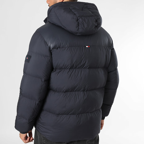 Tommy Hilfiger - Doudoune Capuche Mix Down 0613 Bleu Marine