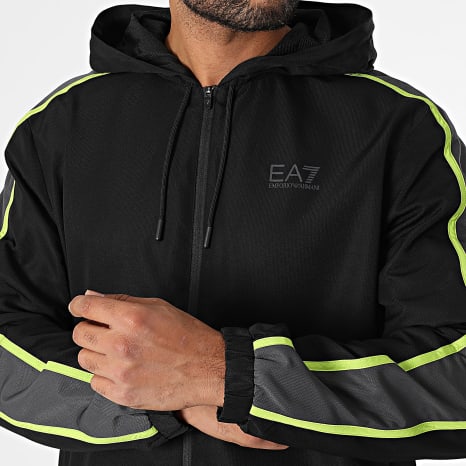 EA7 Emporio Armani - Ensemble De Survetement A Bandes 7M000643-AF16072 Noir Gris Anthracite Jaune