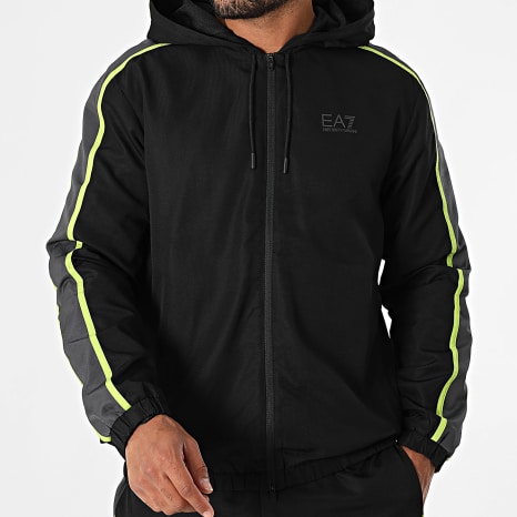 EA7 Emporio Armani - Ensemble De Survetement A Bandes 7M000643-AF16072 Noir Gris Anthracite Jaune