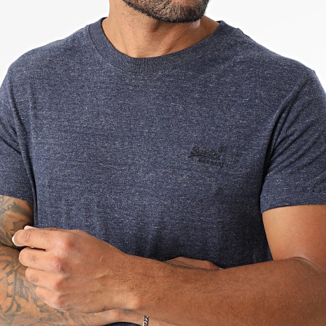Superdry - Camiseta Essential Logo Bordado M1011245A Azul marino jaspeado
