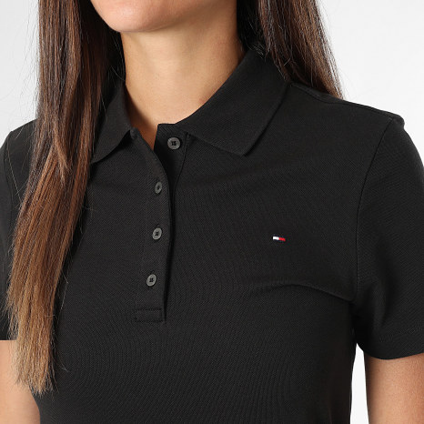 Tommy Hilfiger - Polo Manches Courtes Slim Femme 1985 3225 Noir