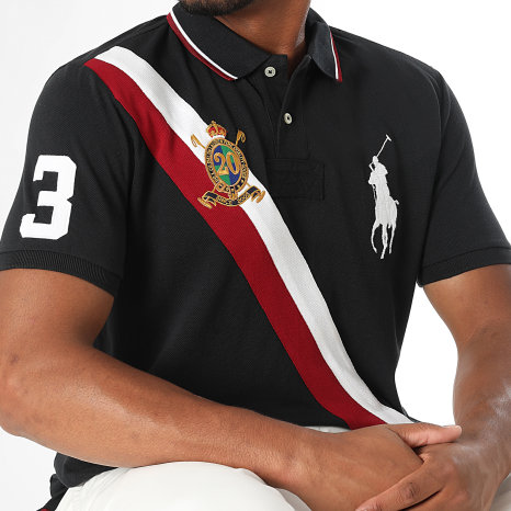 Polo Ralph Lauren - Polo Slim Fit Personalizado Big Player Negro