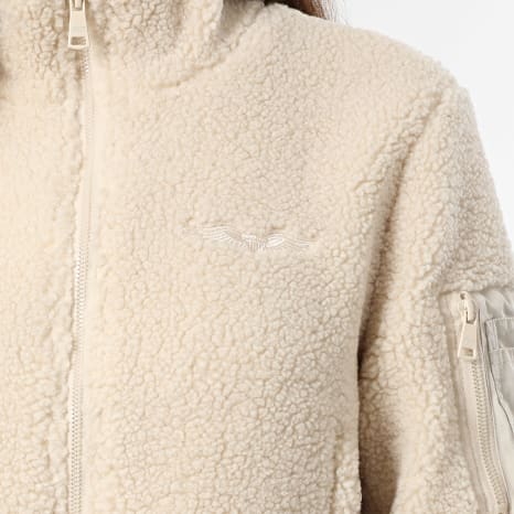 Bombers Original - Chaqueta Sherpa con cremallera Mujer Edmonton Beige