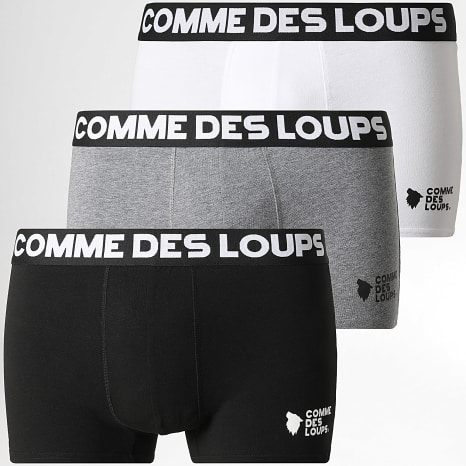Comme Des Loups - Lot De 3 Boxers Classic Noir Gris Chiné Blanc