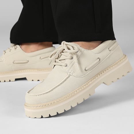 LBO - Scarpe Barca Con Lacci 0011 Beige