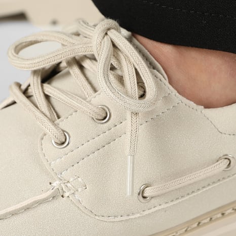 LBO - Scarpe Barca Con Lacci 0011 Beige