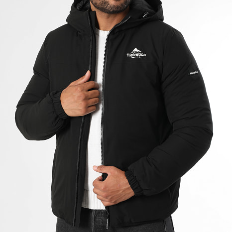 Helvetica - Eye Block 2 Zip Hooded Parka Black - Ryses