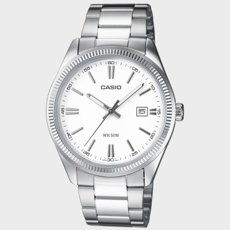 Casio - Montre Collection MTP-1302PD-7A1VEF Argenté Blanc