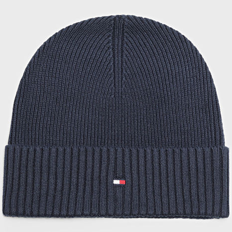 Tommy Hilfiger - Gorro de algodón Pima Flag 2796 Azul Marino