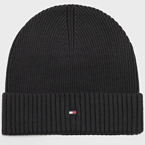 Tommy Hilfiger - Gorro de algodón Pima Flag 2796 Gris marengo