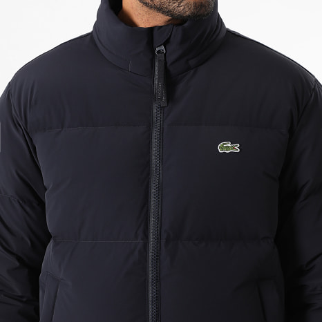 Lacoste - Doudoune Capuche Logo Brodé Crocodile Bleu Marine