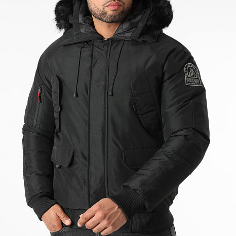 Helvetica - Faux Fur Hooded Jacket Wilson Black - Ryses