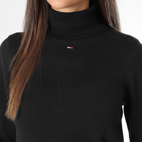 Tommy Jeans - Pull Col Roulé Femme Essential 2162 Noir