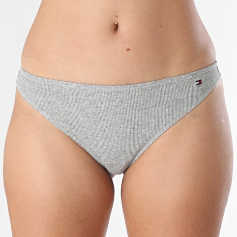 Tommy Hilfiger - Lote de 3 tangas para mujer 6129 Negro Gris Brezo Blanco