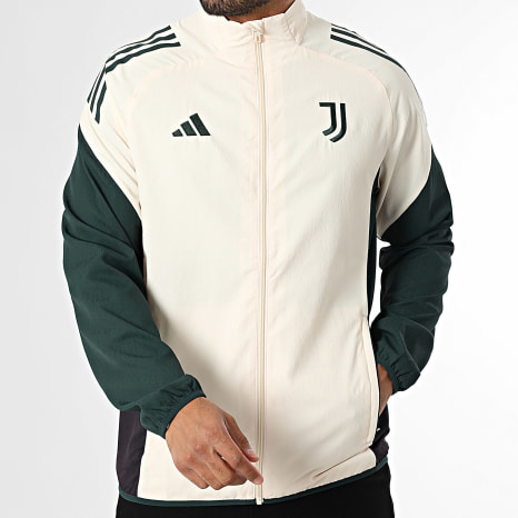 Adidas Sportswear - Veste Zippée Juventus JN7471 Beige Clair Vert Foncé
