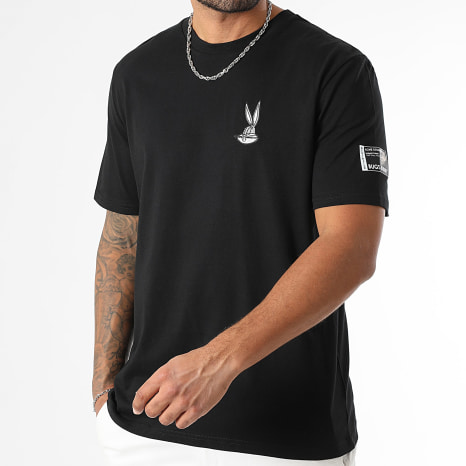Looney Tunes - Camiseta Oversize Parche Grande Bordado Bugs Bunny Frente Negro