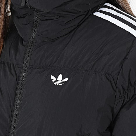 Adidas Originals - Puffer de rayas para mujer JX2970 Negro