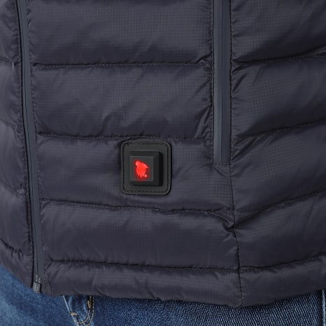 Comme Des Loups - Chaqueta de pluma cálida con capucha Victoria Azul Marino Negro Mujer