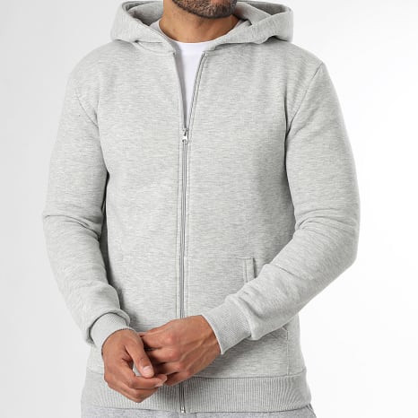 Classic Series - Hoodie Met Rits 4009 Grijs Gemêleerd