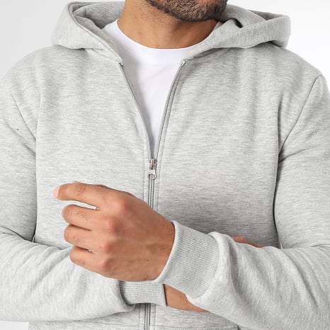 Classic Series - Hoodie Met Rits 4009 Grijs Gemêleerd