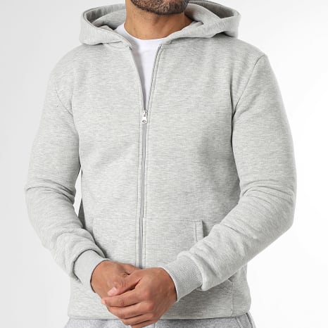 Classic Series - Hoodie Met Rits 4009 Grijs Gemêleerd