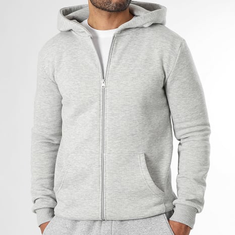 Classic Series - Hoodie Met Rits 4009 Grijs Gemêleerd