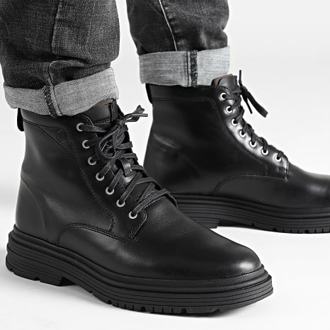 Clarks - Stivali Badbury Hi WP Pelle Nera Warmlined