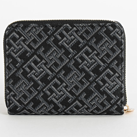 Tommy Hilfiger - Cartera de Mujer Icon Med Flap Jacquard 7957 Azul Marino Oro