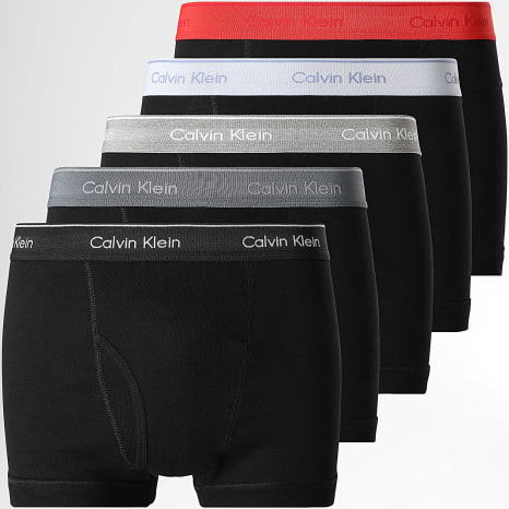 Calvin Klein - Pack de 5 boxers NB4102 negro gris rojo azul claro