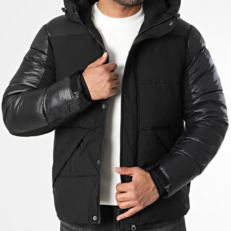 Kymaxx - Chaqueta negra lisa con capucha