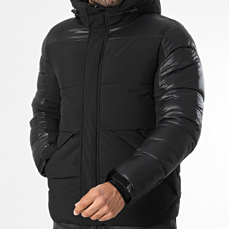 Kymaxx - Chaqueta negra lisa con capucha