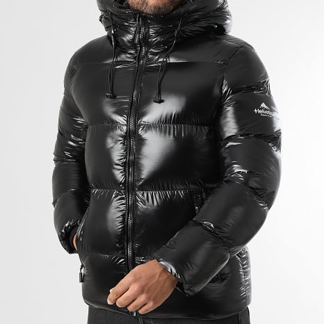Helvetica - Doudoune Capuche Zippée Cosmos Noir