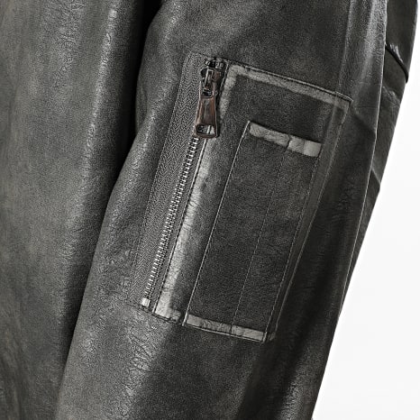 Classic Series - Chaqueta Bomber Simil Cuero 896 Gris Antracita