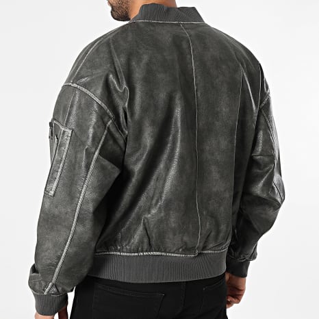 Classic Series - Chaqueta Bomber Simil Cuero 896 Gris Antracita