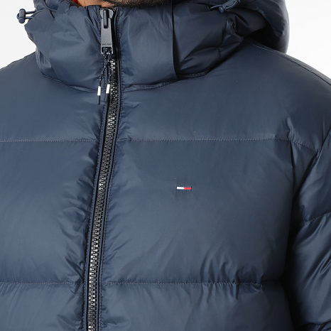 Tommy Jeans - Doudoune Capuche Longue Essential 0466 Bleu Marine
