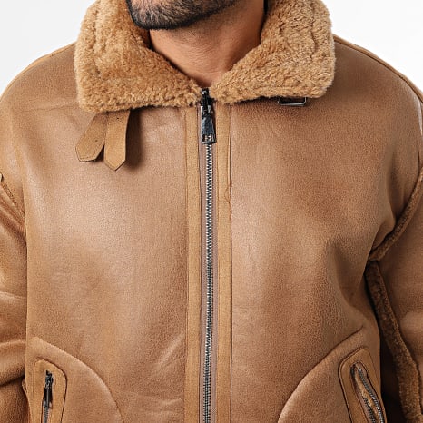 Uniplay - Chaqueta de Cuero Sintético con Cremallera 569 Camel
