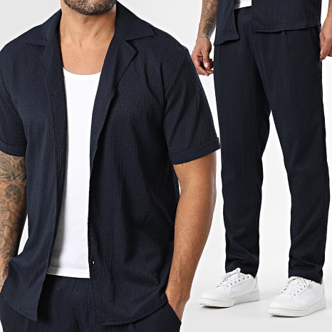 Classic Series - Conjunto Camisa de Manga Corta y Pantalón 172 Azul Marino