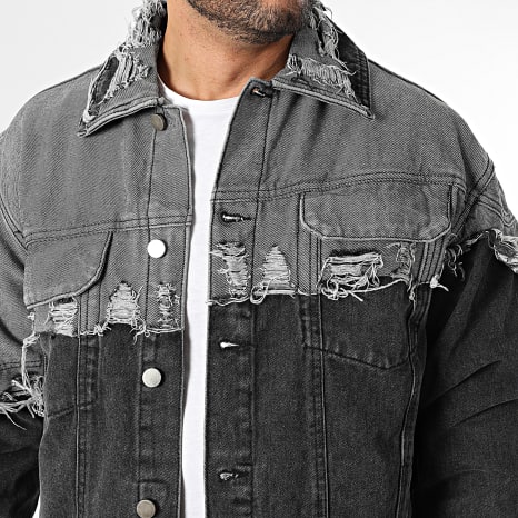 Uniplay - Chaqueta Vaquero Bicolor 301 Gris Claro Gris Antracita