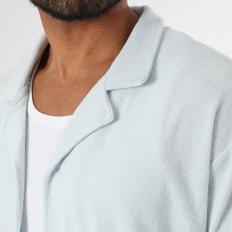 LBO - Ensemble Chemise Manches Courtes Et Short Texturé Eponge 0740 Sky
