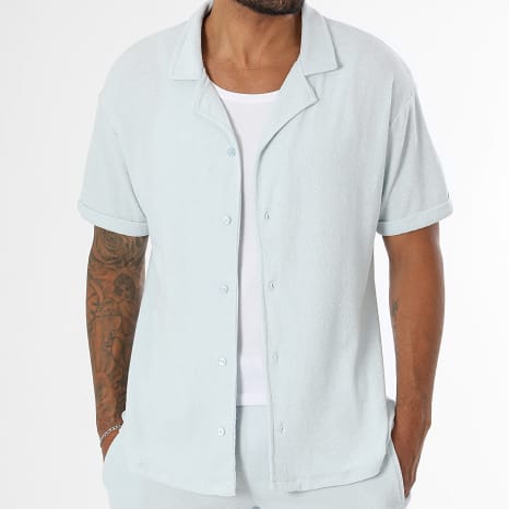Classic Series - Ensemble Chemise Manches Courtes Et Short Texturé Eponge 0740 Sky