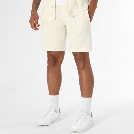 Classic Series - Ensemble Chemise Manches Courtes Et Short Texturé Eponge 0741 Ecru