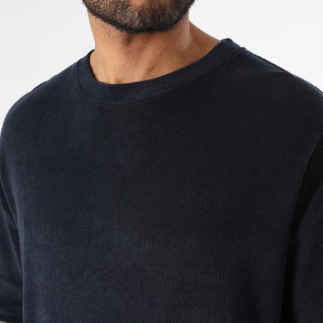 Classic Series - Ensemble Tee Shirt Et Short Texturé Eponge 0743 Navy