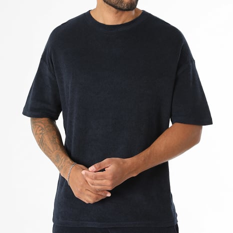 Classic Series - Ensemble Tee Shirt Et Short Texturé Eponge 0743 Navy