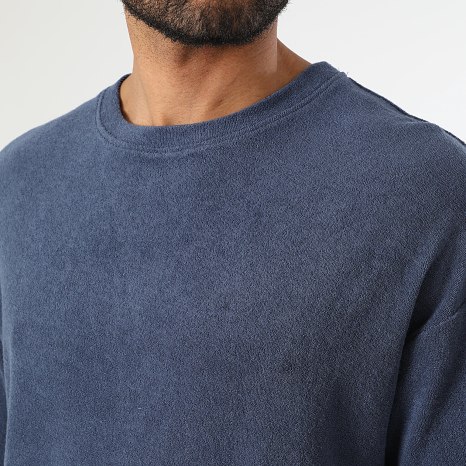 Classic Series - Ensemble Tee Shirt Et Short Texturé Eponge 0744 Indigo