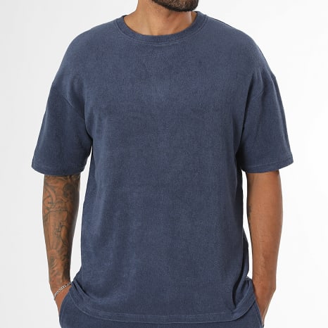 Classic Series - Ensemble Tee Shirt Et Short Texturé Eponge 0744 Indigo
