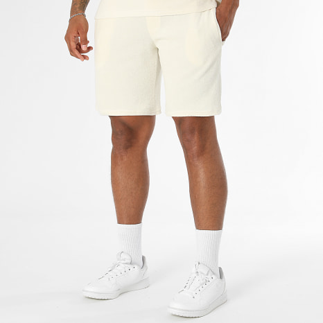LBO - Ensemble Tee Shirt Et Short Texturé Eponge 0746 Ecru