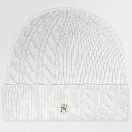 Tommy Hilfiger - Gorro Mujer Elevated Chic Fluffy 7784 Gris Claro